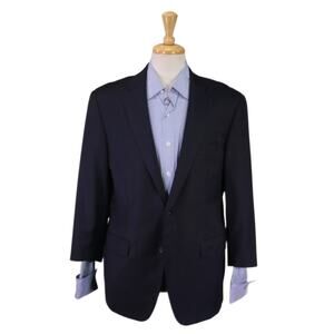 Samuelsohn Performance Navy Blue Super 130's Wool Stretch Blazer Jacket 42S